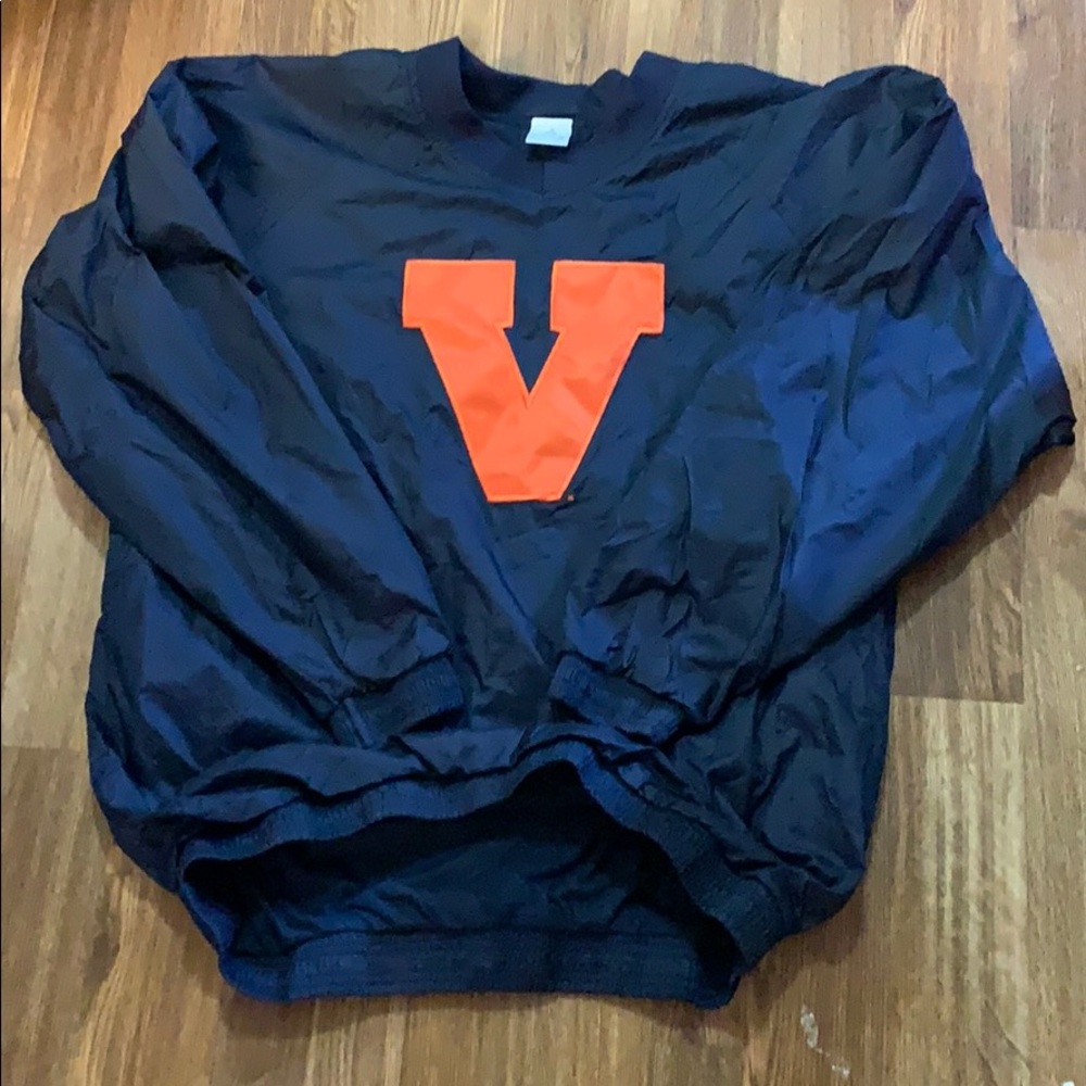 Navy blue and orange pullover!